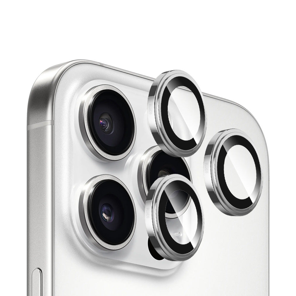 Blueo Sapphire Crystal takakameran suojakalvo Apple iPhone 16 Pro Max / 16 Pro -puhelimelle, karkaistu lasi, hopea