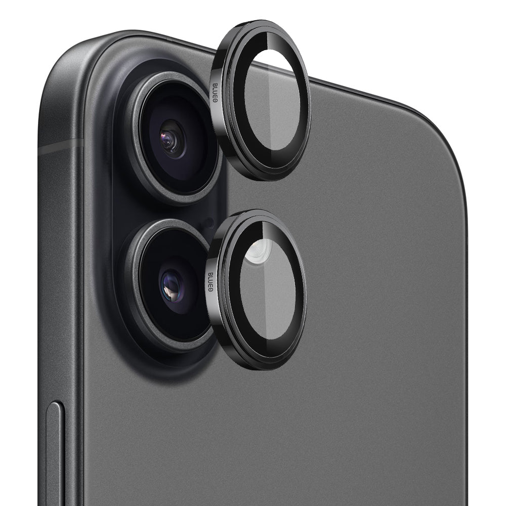 Blueo Sapphire Crystal -takakameran suojakalvo Apple iPhone 17:lle, Panssarilasi, Musta