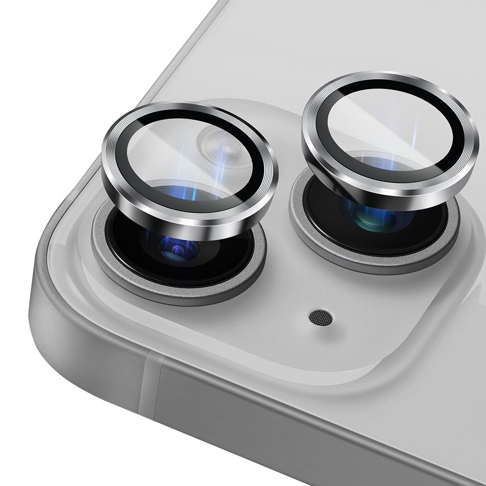 Lito S+ takakameran suojakalvo Apple iPhone 14:lle, karkaistu lasi, hopea