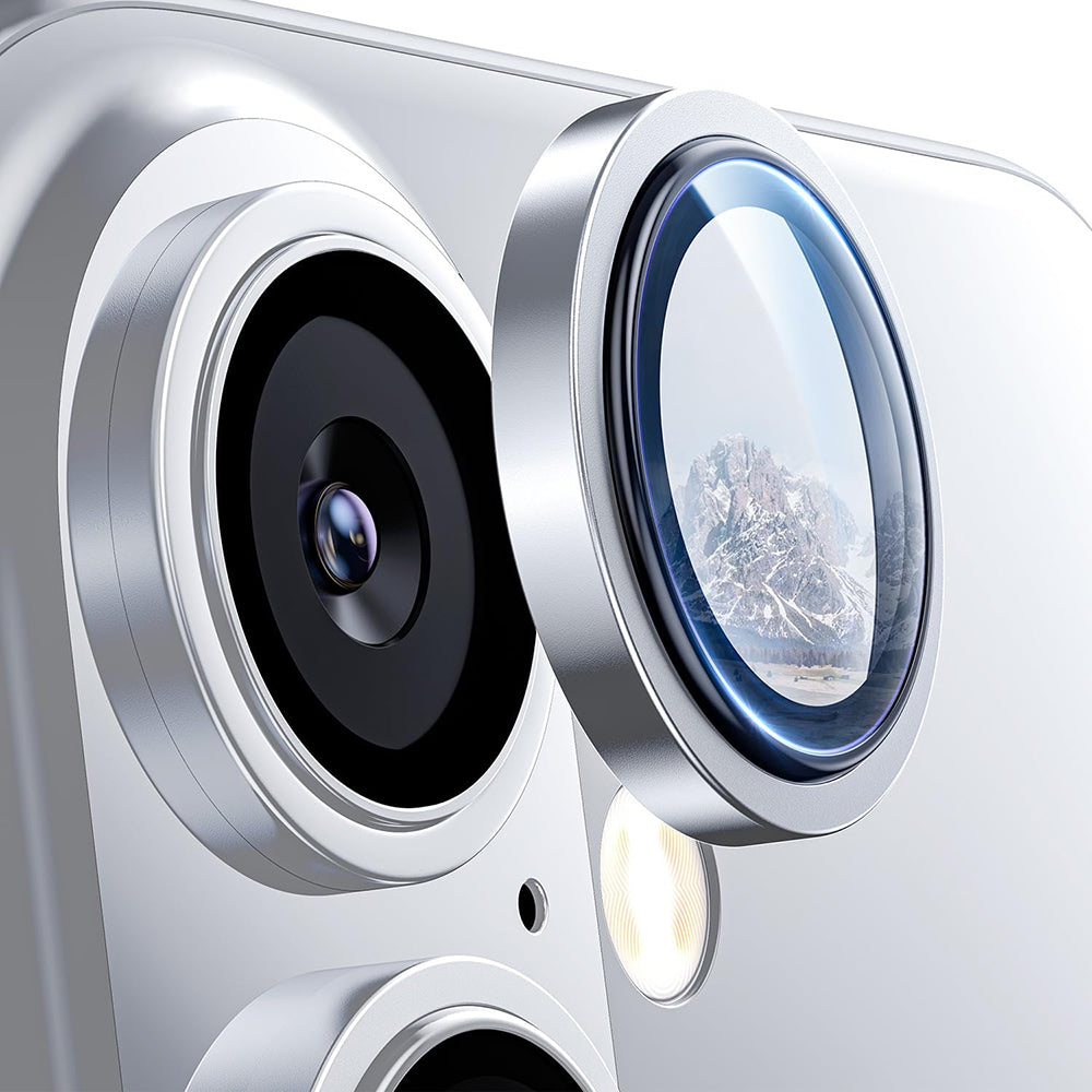 Lito S+ takakameran suojakalvo Apple iPhone 16 Plus / 16:lle, karkaistu lasi, hopea
