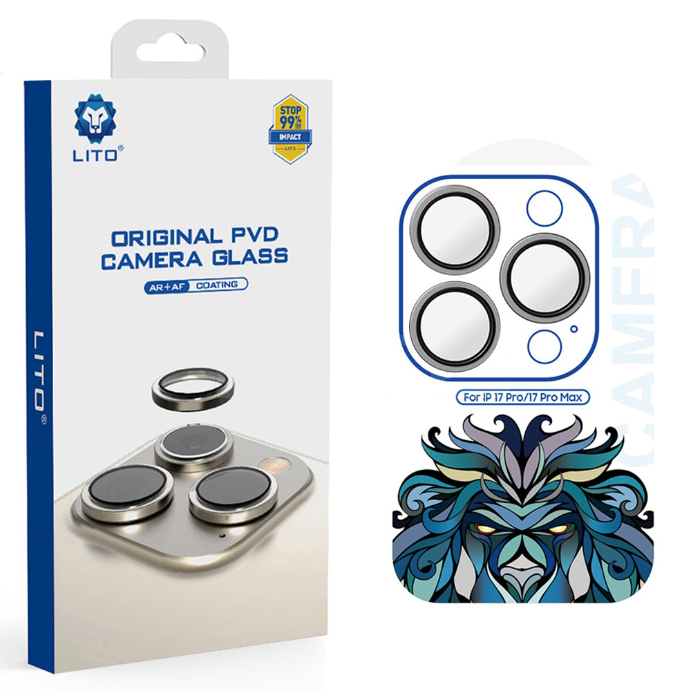Takakameran suojakalvo Lito Titanium AR Apple iPhone 17 Pro Max / 17 Pro, Panssarilasi, Harmaa