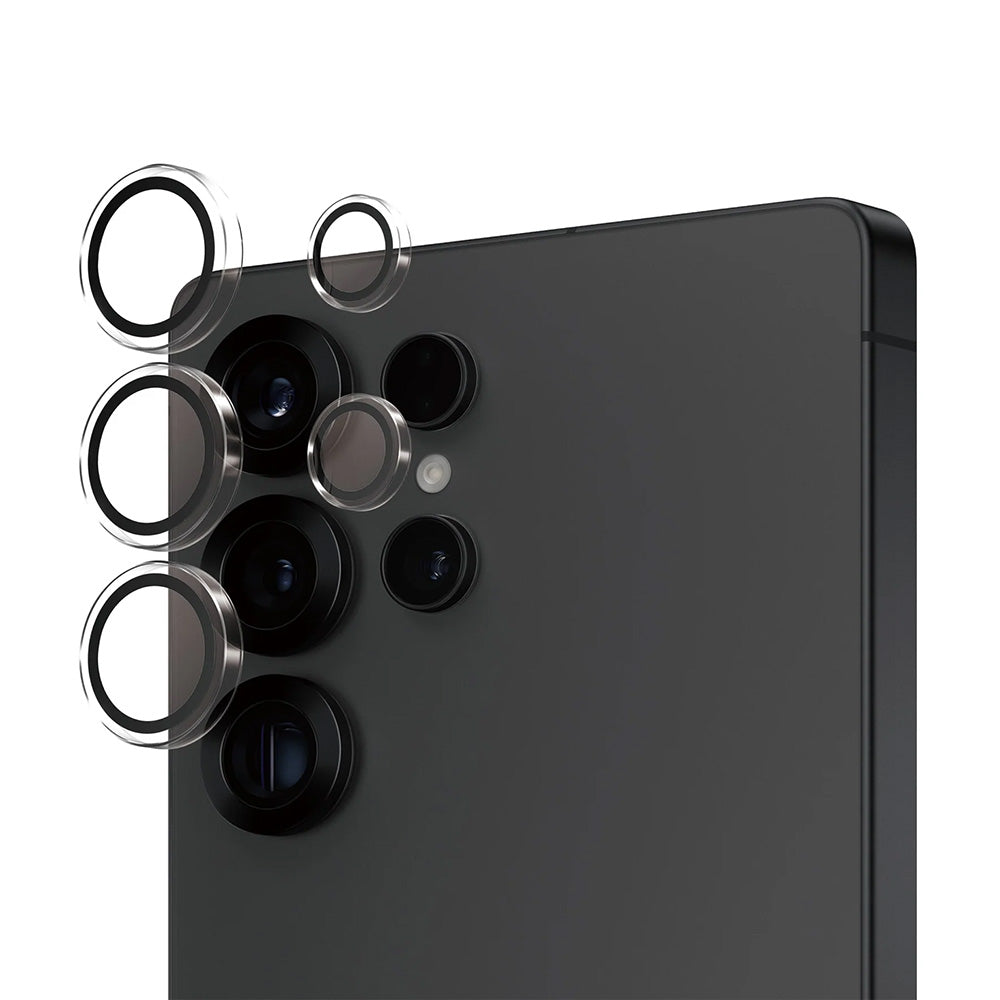 PanzerGlass Hoops -takakameran suojakalvo Samsung Galaxy S25 Ultra S938:lle, karkaistu lasi, läpinäkyvä