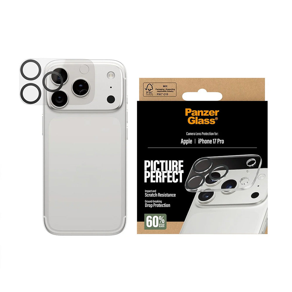 PanzerGlass PicturePerfect takakameran suojakalvo Apple iPhone 17 Prolle, Karkaistu lasi, Läpinäkyvä