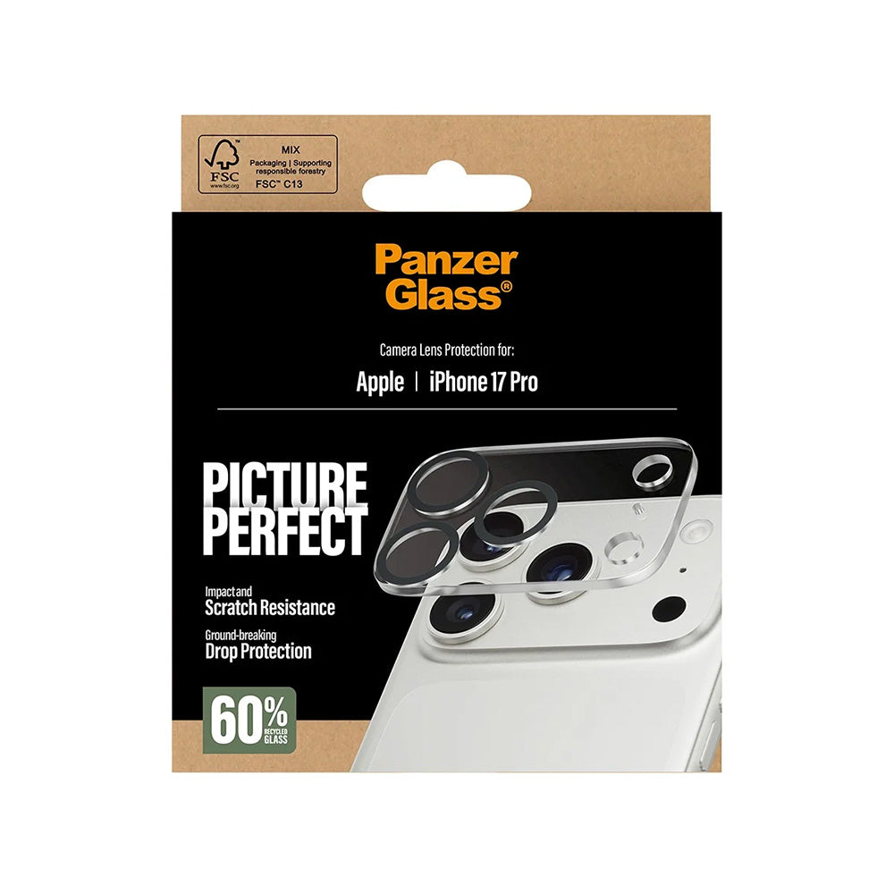 PanzerGlass PicturePerfect takakameran suojakalvo Apple iPhone 17 Prolle, Karkaistu lasi, Läpinäkyvä