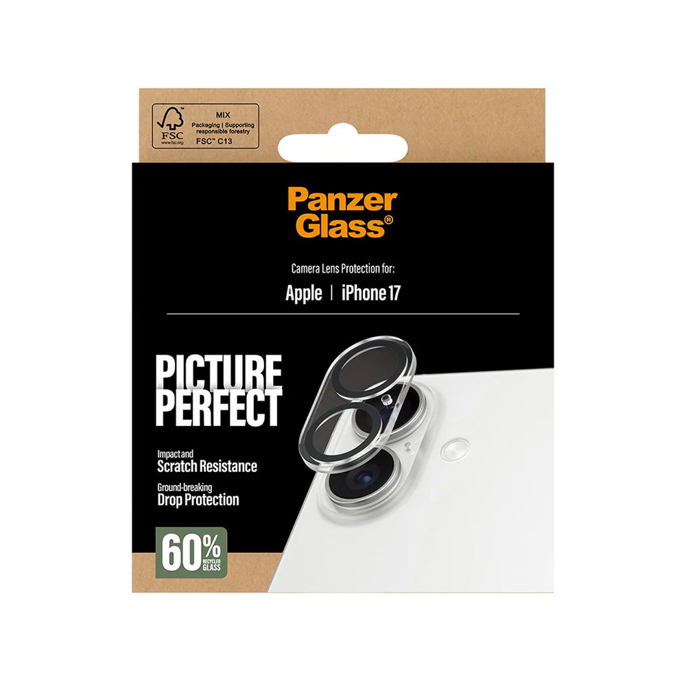 PanzerGlass PicturePerfect takakameran suojakalvo Apple iPhone 17:lle, karkaistu lasi, läpinäkyvä