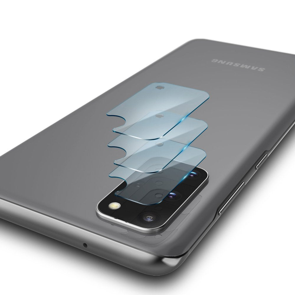 Takakameran suojakalvo Ringke IDGL Samsung Galaxy S20+ 5G G986 / S20+ G985, Karkaistu lasi, 3 kappaleen setti, Läpinäkyvä