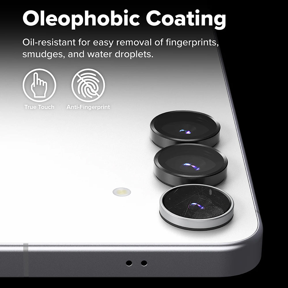 Takakameran suojakalvo Ringke Samsung Galaxy S25 FE:lle, karkaistu lasi, 2 kappaleen setti, musta