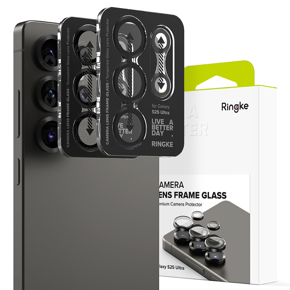 Suojakalvo Ringke takakameralle Samsung Galaxy S25 Ultra S938, karkaistu lasi, musta