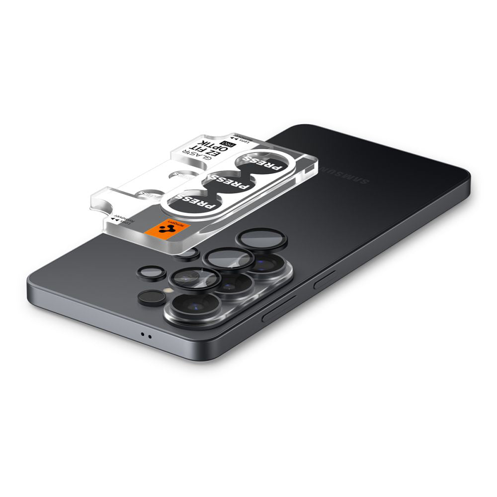 Takakameran suojakalvo Spigen GlastR EZ FIT Optik Pro HD Samsung Galaxy S26 Ultra S948:lle, Panssarilasi, 2 kappaleen setti, Musta