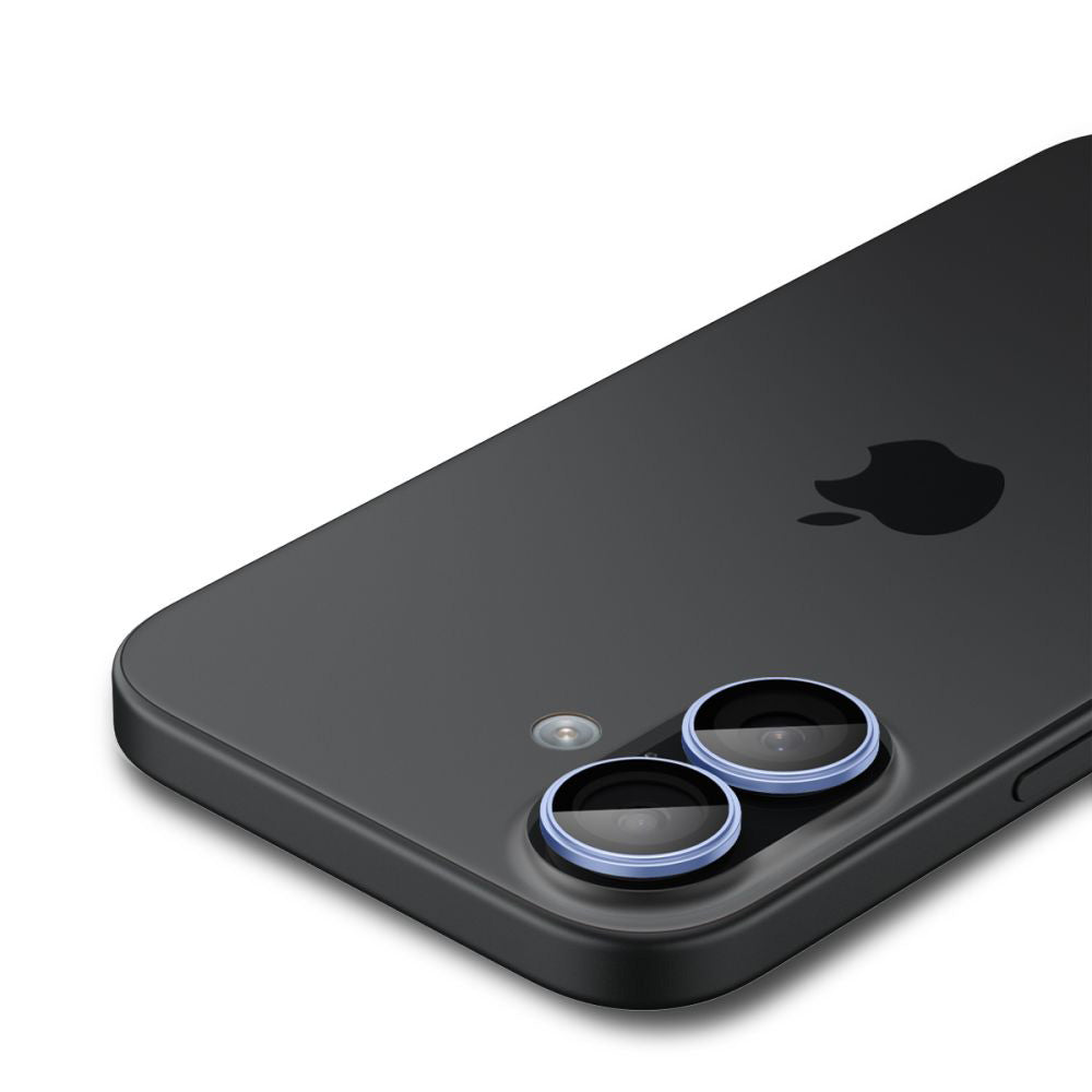 Takakameran suojakalvo Spigen GlastR EZ FIT Optik Pro Apple iPhone 17 / 16 Plus / 16:lle, karkaistu lasi, 2 kappaleen setti, sininen