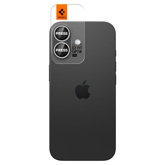 Spigen GlastR EZ FIT Optik Pro takakameran suojakalvo Apple iPhone 17 / 16 Plus / 16, karkaistu lasi, 2 kappaleen setti, hopea