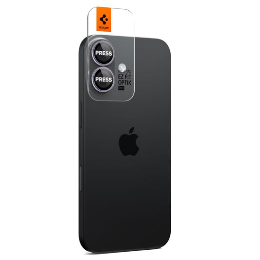 Takakameran suojakalvo Spigen GlastR EZ FIT Optik Pro Apple iPhone 17 / 16 Plus / 16, Karkaistu lasi, 2 kappaleen setti, Violetti