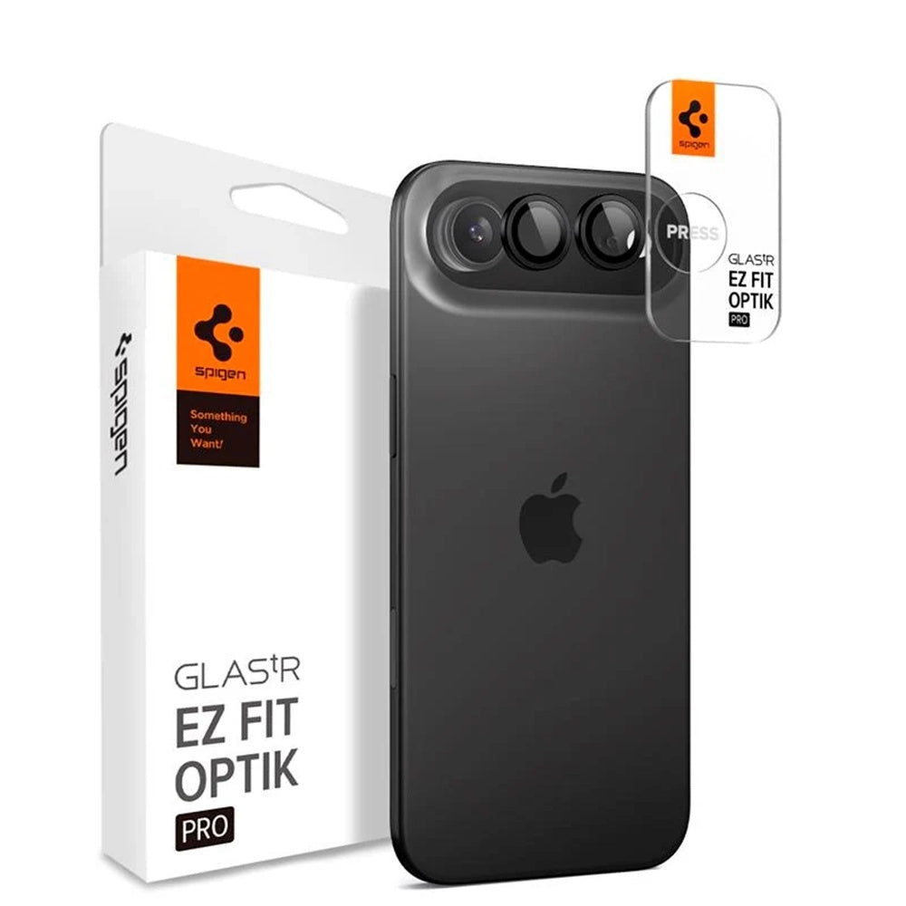 Takakameran suojakalvo Spigen GlastR EZ FIT Optik Pro Apple iPhone 17 Air:lle, Panssarilasi, 2 kappaleen setti, Musta AGL09863