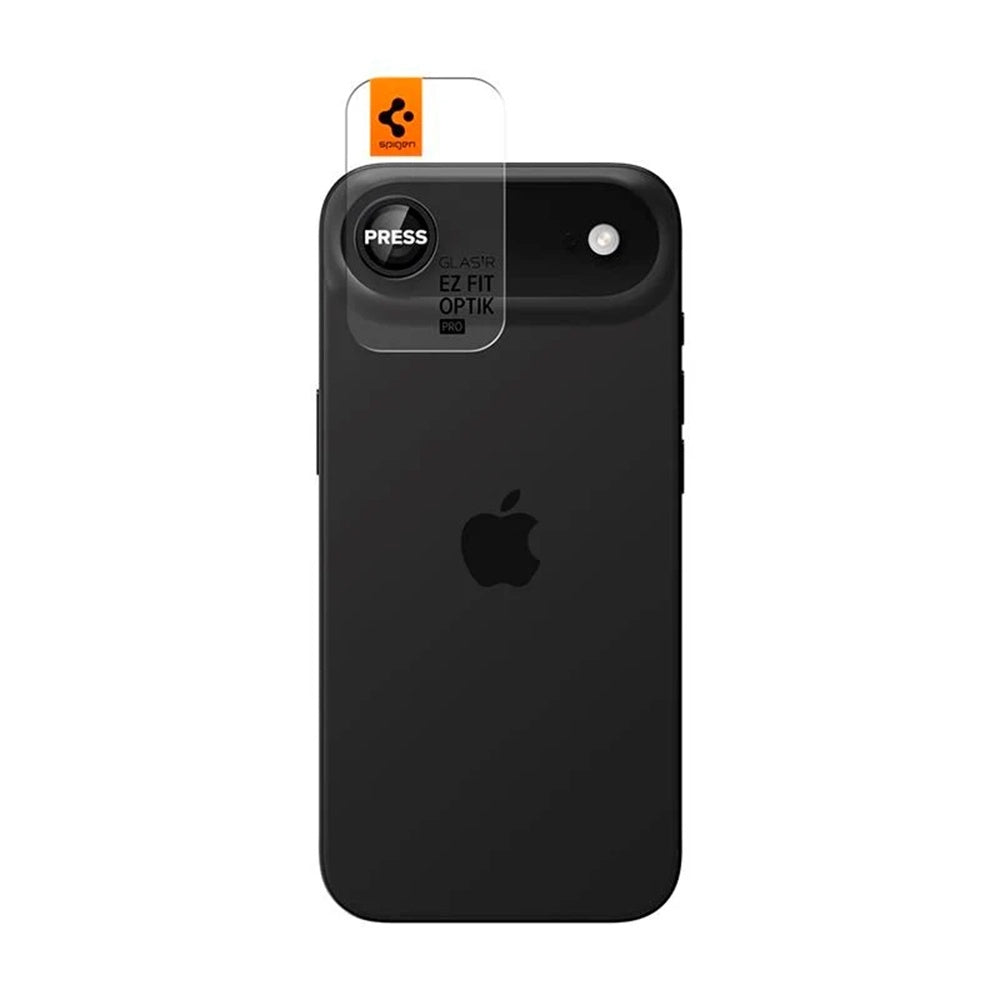 Takakameran suojakalvo Spigen GlastR EZ FIT Optik Pro Apple iPhone 17 Air:lle, Panssarilasi, 2 kappaleen setti, Musta AGL09863