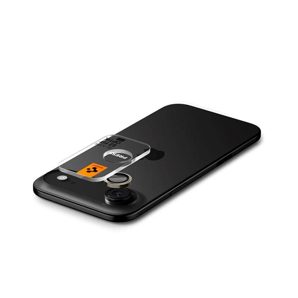 Takakameran suojakalvo Spigen GlastR EZ FIT Optik Pro Apple iPhone 17 Air:lle, Panssarilasi, 2 kappaleen setti, Musta AGL09863