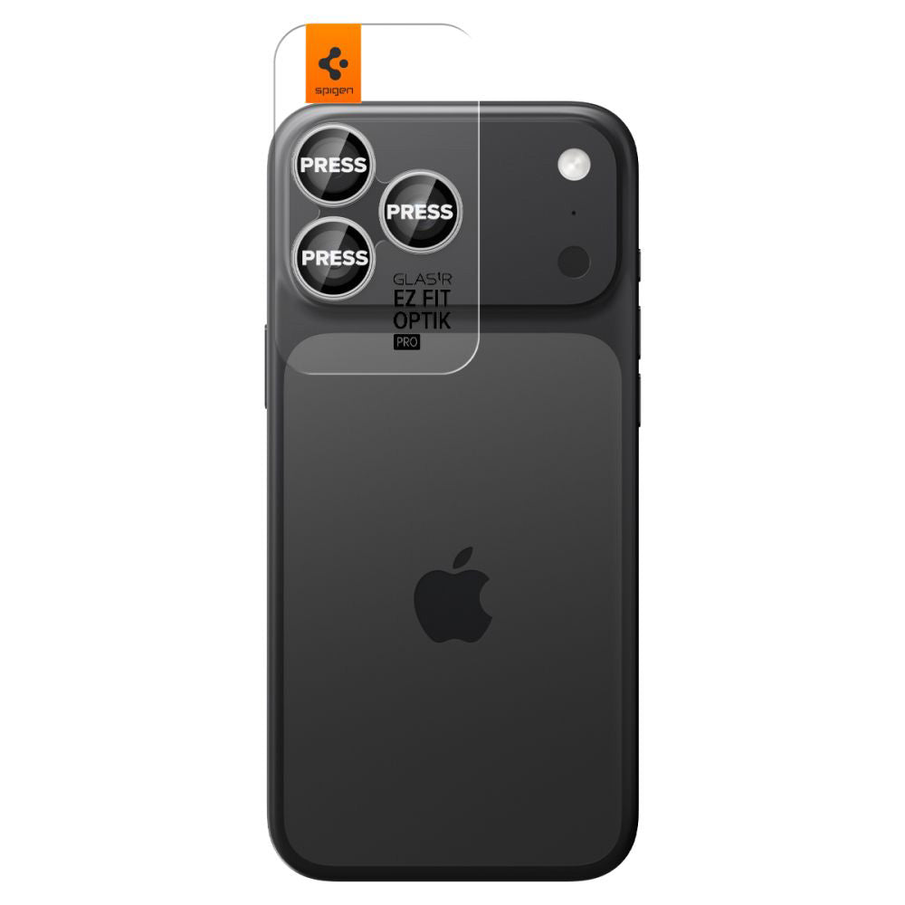 Spigen GlastR EZ FIT Optik Pro takakameran suojakalvo Apple iPhone 17 Pro Max / 17 Pro, karkaistu lasi, 2 kappaleen setti, hopea