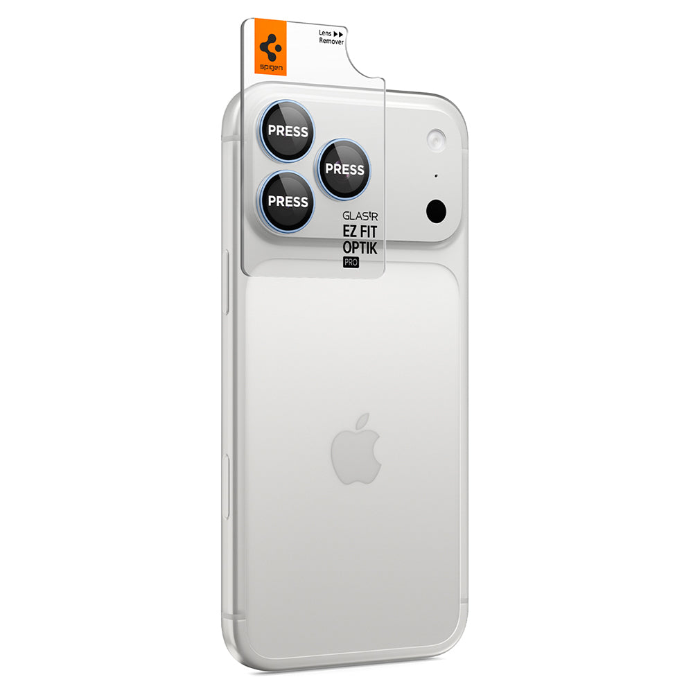 Takakameran suojakalvo Spigen GlastR EZ FIT Optik Pro Apple iPhone 18 Pro / 18 Pro Max -puhelimelle, karkaistu lasi, 2 kappaleen setti, sininen AGL12045