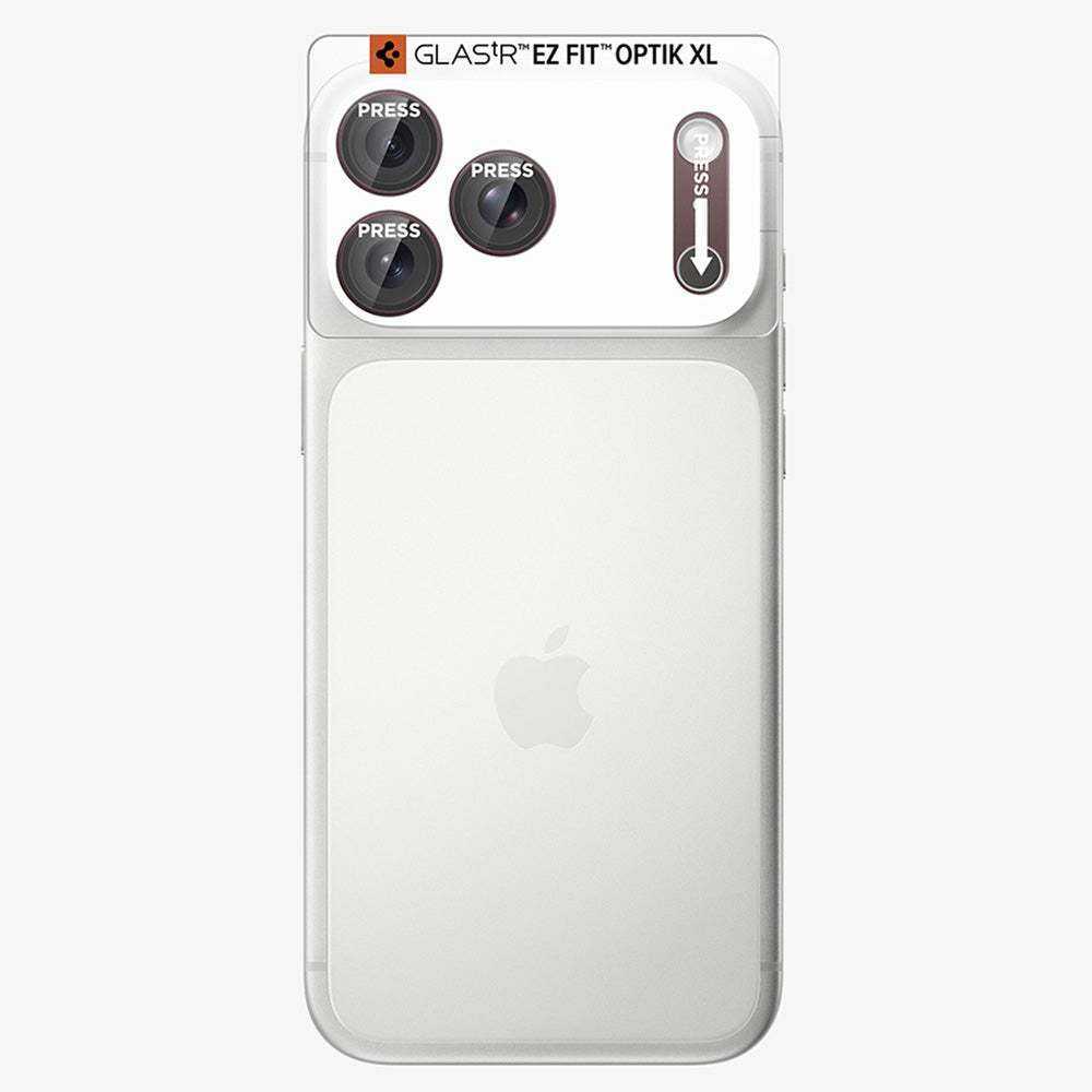 Takakameran suojakalvo Spigen GlastR EZ FIT Optik Pro XL Apple iPhone 18 Pro Maxille, karkaistu lasi, viininpunainen AGL12040