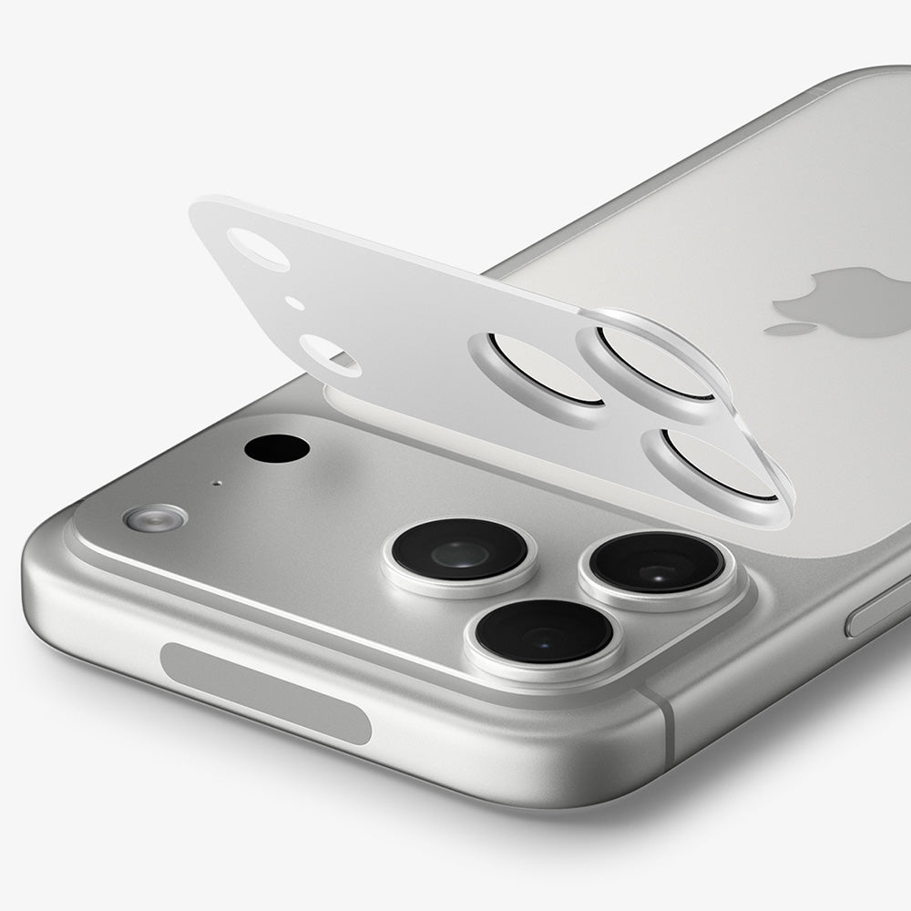 Takakameran suojakalvo Spigen GlastR EZ FIT Optik Pro XL Apple iPhone 18 Prolle, karkaistu lasi, hopea AGL12038