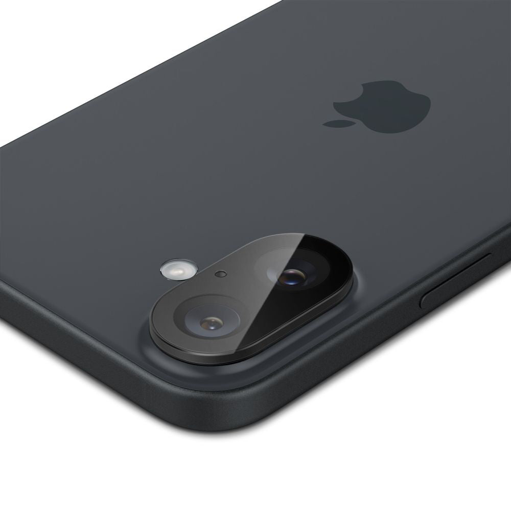 Suojakalvo Spigen GlastR Optik Apple iPhone 16 Plus / 16 takakameralle, Karkaistu lasi, 2 kappaleen setti, Musta AGL07922