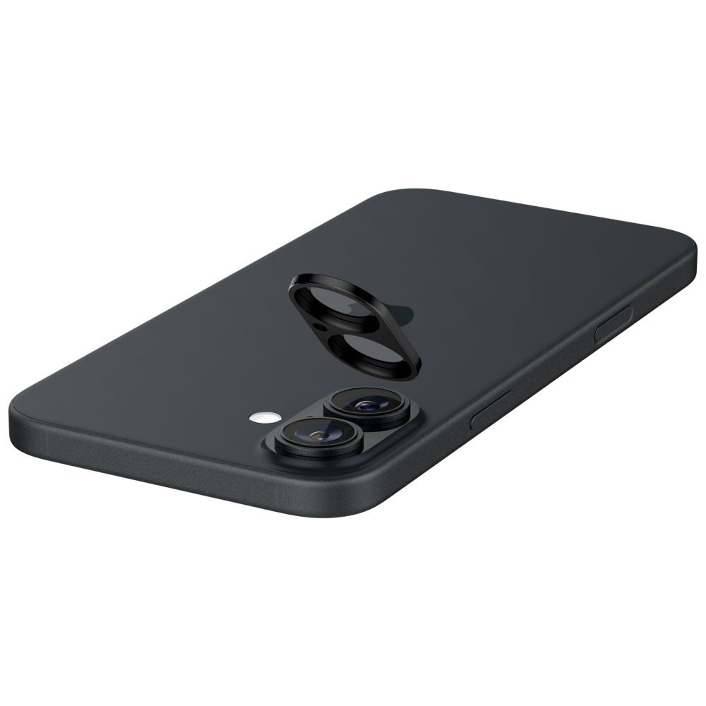 Suojakalvo Spigen GlastR Optik Apple iPhone 16 Plus / 16 takakameralle, Karkaistu lasi, 2 kappaleen setti, Musta AGL07922