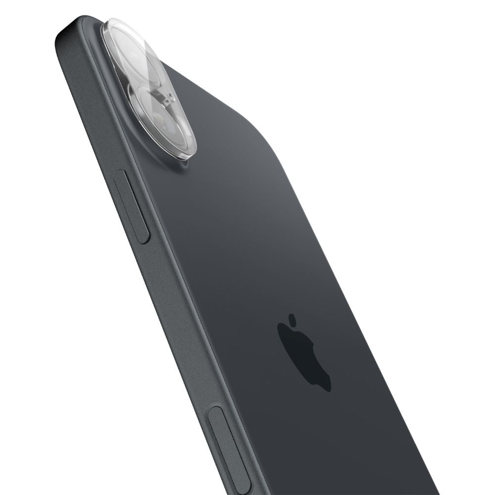 Spigen GlastR Optik takakameran suojakalvo Apple iPhone 16 Plus / 16:lle, karkaistu lasi, 2 kappaleen setti, läpinäkyvä AGL07923