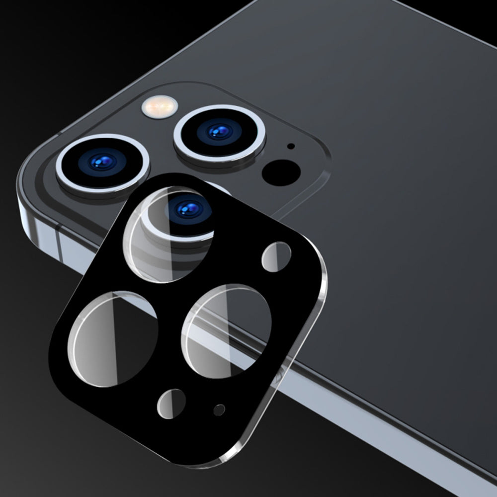 Techsuit takakameran suojakalvo Apple iPhone 15 Pro Max / 15 Pro -puhelimille, karkaistu lasi, musta
