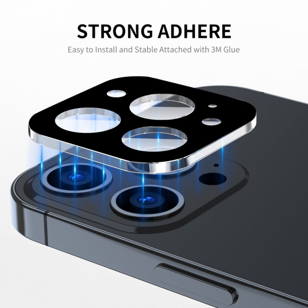 Techsuit takakameran suojakalvo Apple iPhone 15 Pro Max / 15 Pro -puhelimille, karkaistu lasi, musta