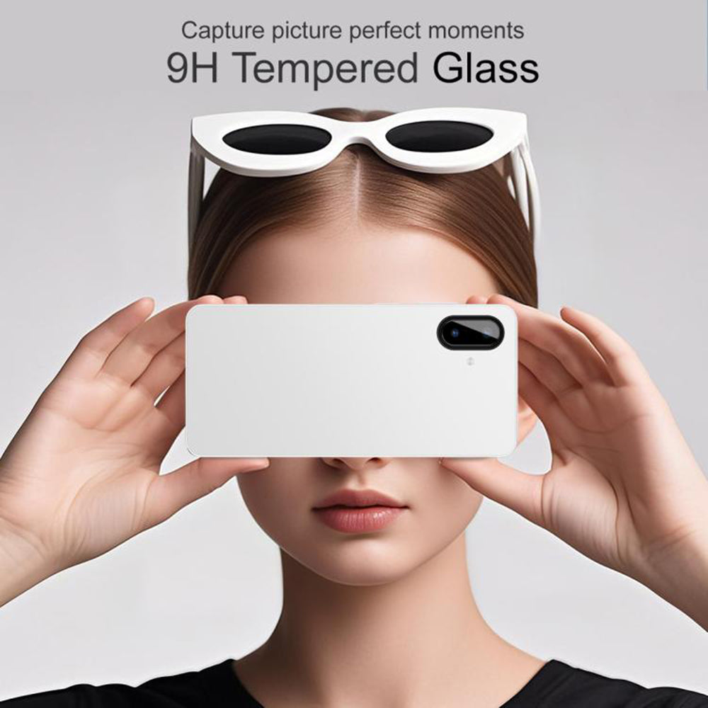 Techsuit takakameran suojakalvo Samsung Galaxy A07 4G A075:lle, karkaistu lasi, musta