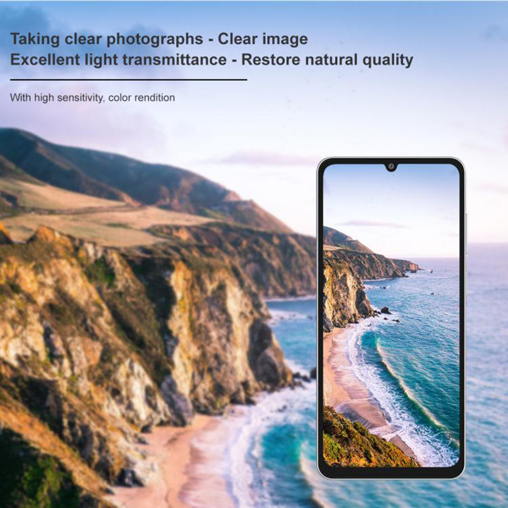 Techsuit takakameran suojakalvo Samsung Galaxy A07 4G A075:lle, karkaistu lasi, musta