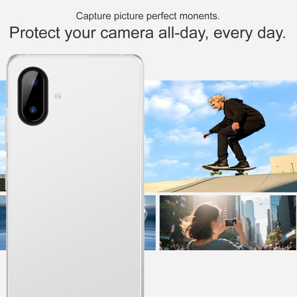 Techsuit takakameran suojakalvo Samsung Galaxy A07 4G A075:lle, karkaistu lasi, musta