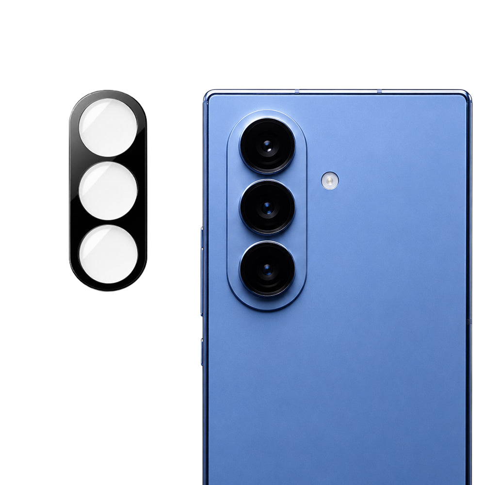 Techsuit takakameran suojakalvo Samsung Galaxy Z Fold8 Ultra F971:lle, karkaistu lasi, musta