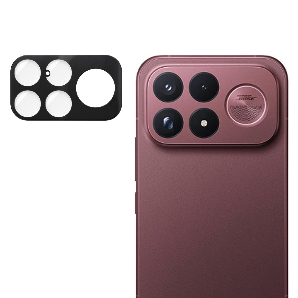 Techsuitin takakameran suojakalvo Xiaomi Poco F9 Ultra -puhelimelle, karkaistua lasia, musta