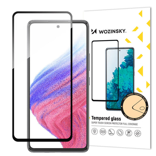 WZK Näytönsuoja Samsung Galaxy A54 A546, Suojalasi, Täysliima, Musta