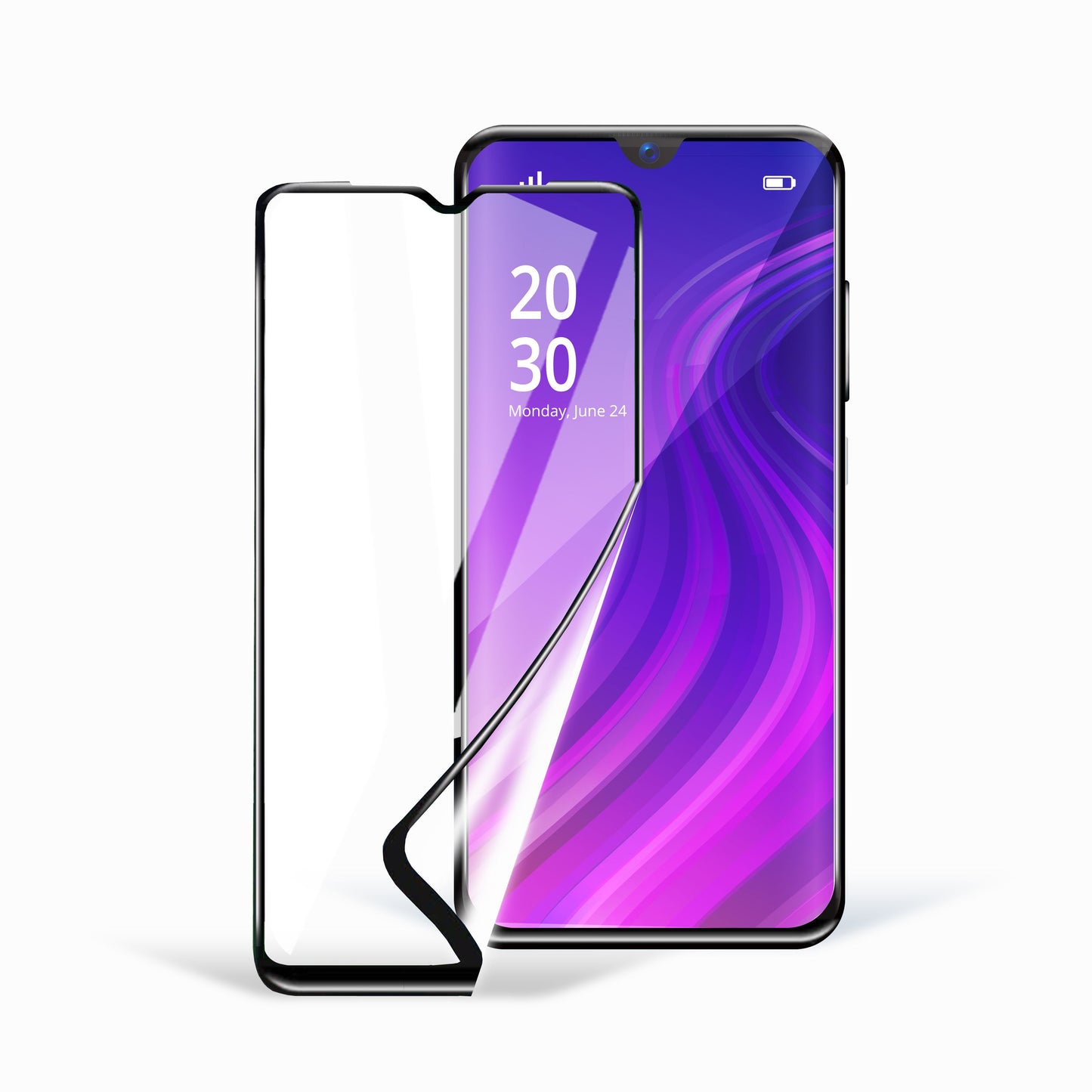 OEM Keraaminen näytönsuoja Samsung Galaxy A54 A546, Joustava lasi, Täysliima, 5D, Musta, musta