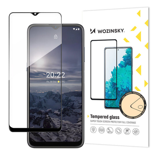 WZK Näytönsuoja Nokia G21 / G11, suojalasi, täysi liima, musta