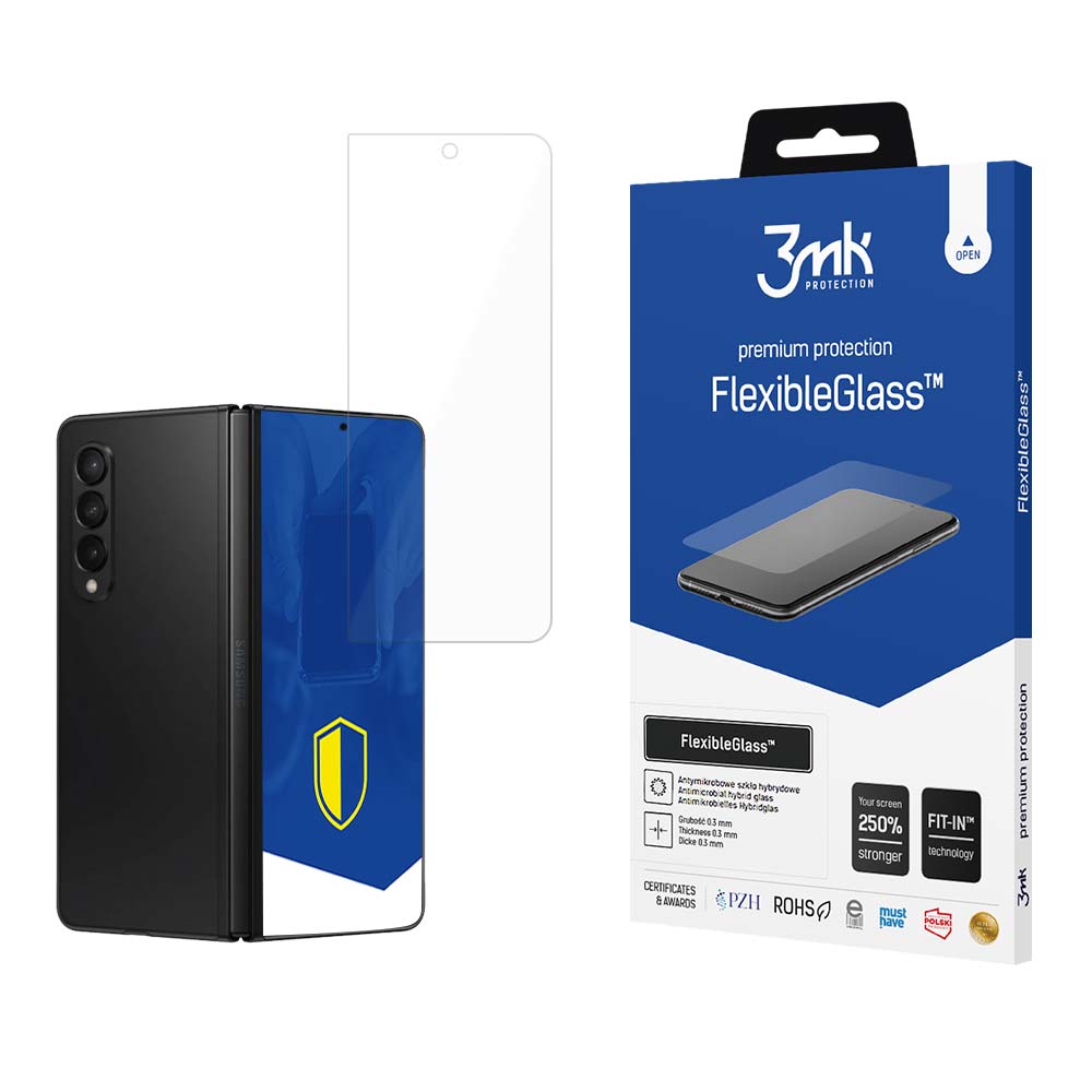 Ulkoinen näytönsuojakalvo 3MK FlexibleGlass Samsung Galaxy Z Fold5 F946:lle, Joustava Lasi, Täysliima