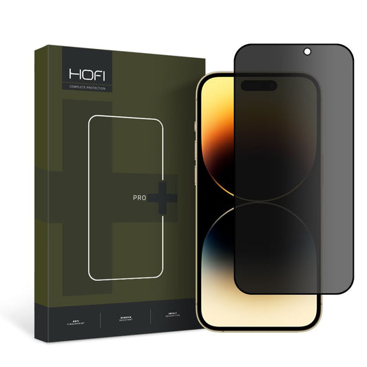 Yksityisyydensuoja HOFI PRO+ Apple iPhone 15 Pro:lle, suojalasi, täysi liimauslaasti
