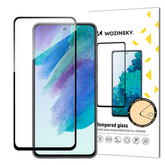 WZK Näytönsuoja Samsung Galaxy S23 FE S711, Suojalasi, Täysliimaus, musta