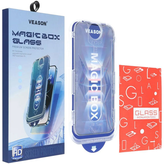 Veason näytönsuoja Apple iPhone 14 Plus / 13 Pro Max, lasisuojattu, täysi liima, 6D, musta