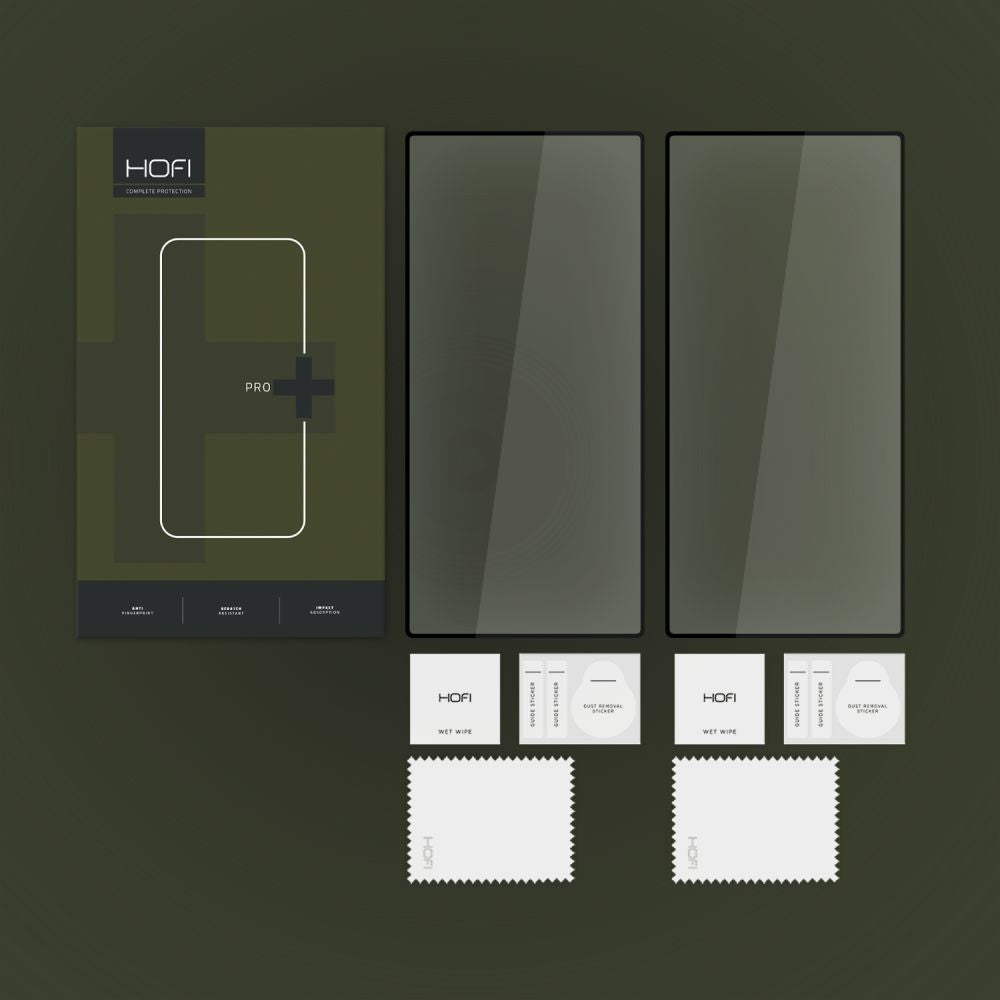 Näytönsuojakalvo HOFI Glass PRO+ Samsung Galaxy S24 Ultra S928:lle, Karkaistu lasi, Täysliima, 2 kappaleen setti, 2.5D, Musta
