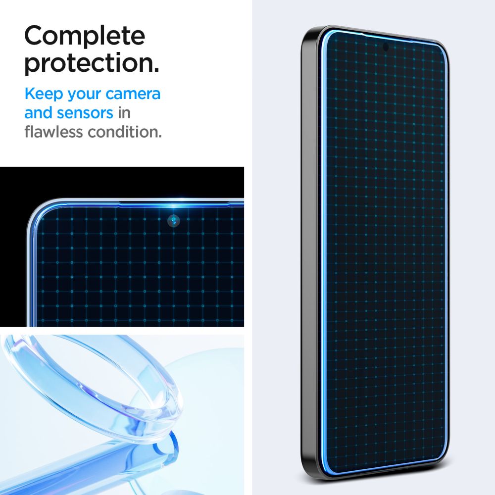 Spigen GlastR EZ FIT -suojakalvo Samsung Galaxy S25+ S936 / S24+ S926 -puhelimille, Panssarilasi, Täysliima, 2 kappaleen setti AGL07432