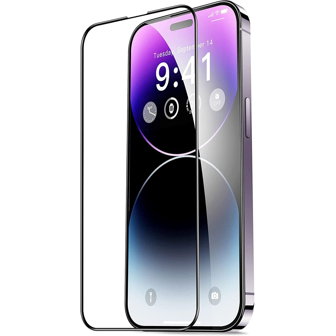 OEM-näytönsuoja Apple iPhone 15 Pro:lle, suojattu lasi, täysi liima, 21D, musta