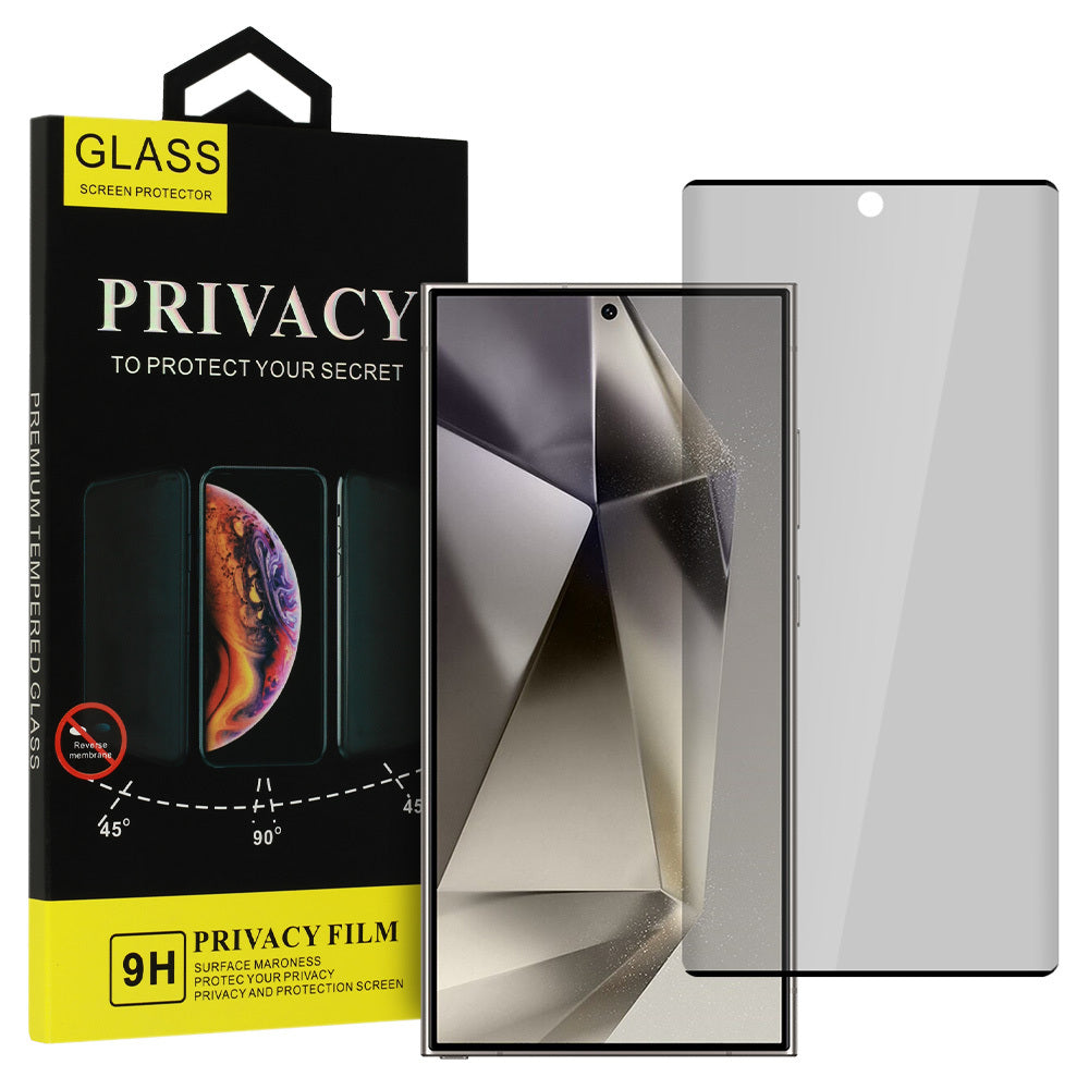 Näytönsuoja OEM Privacy Glass Samsung Galaxy S24 Ultra S928, Suojattu lasi, Edge Glue