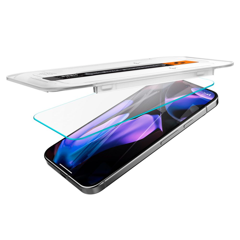 Spigen GlastR EZ FIT -suojakalvo Google Pixel 9 / 9 Pro -puhelimille, Panssarilasi, Täysliima, 2 kappaleen setti, 2.5D AGL08442