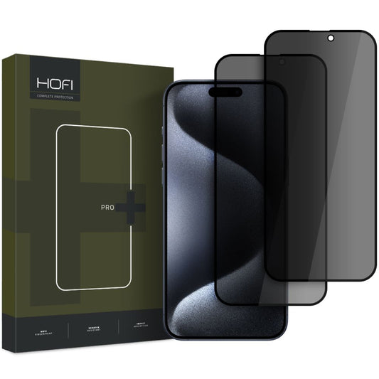 Yksityisyydensuoja HOFI Glass PRO+ Apple iPhone 16 Pro, Suojakilpi, Täysliima, 2 kpl, 2.5D-sarja