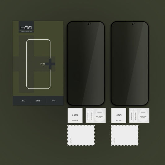 Yksityisyydensuoja HOFI Glass PRO+ Apple iPhone 16:lle, suojakilpi, täysliima, 2 kpl, 2.5D