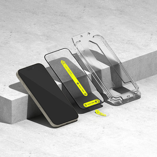 Ringke Easy Slide -näytönsuoja Apple iPhone 15 Pro:lle, täysliima, täysliima, sarja 2 kpl, musta