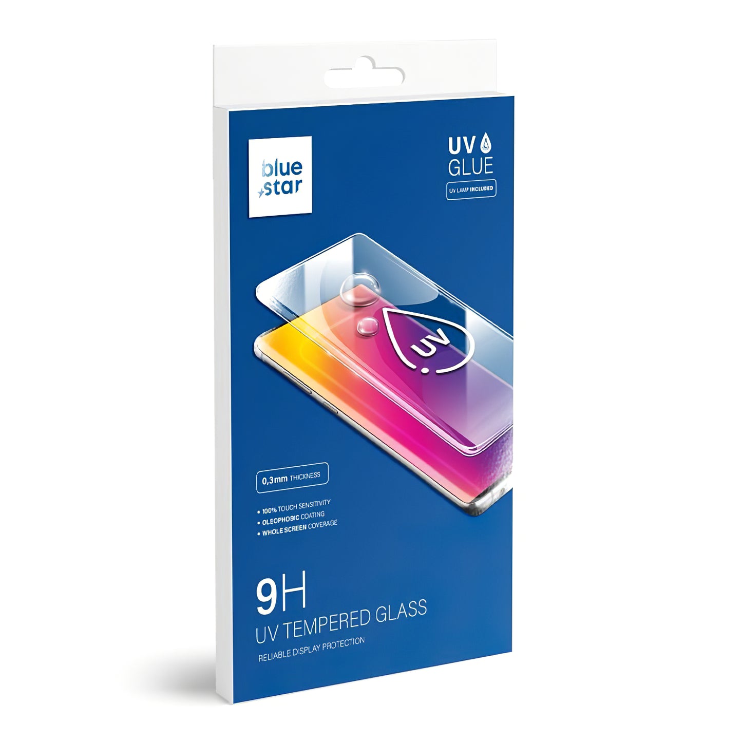 Blue Star Screen Protector for Samsung Galaxy S22 Ultra 5G S908, Glass Shield, UV Glue