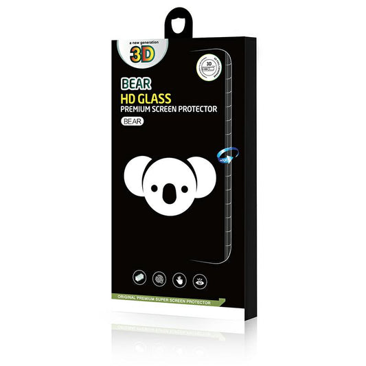 Bear HD -näytönsuoja Apple iPhone 16 Pro Maxille, karkaistu lasi, täysiliimainen, musta